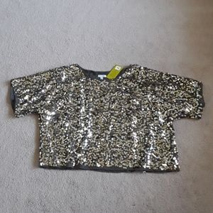 NWT Beautiful 3/4 sparkley top by 6th lane